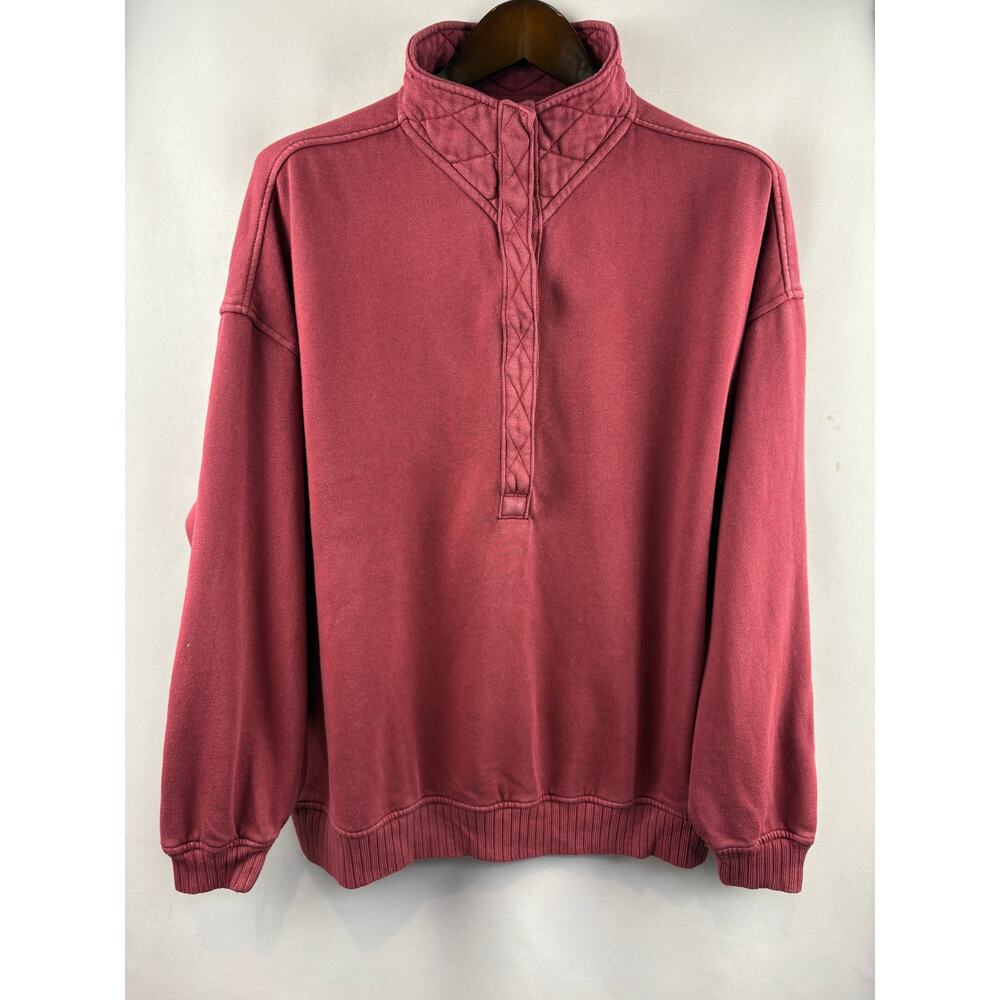 Men's Aerie Burgundy 3/4 Button Sweater Size Small
